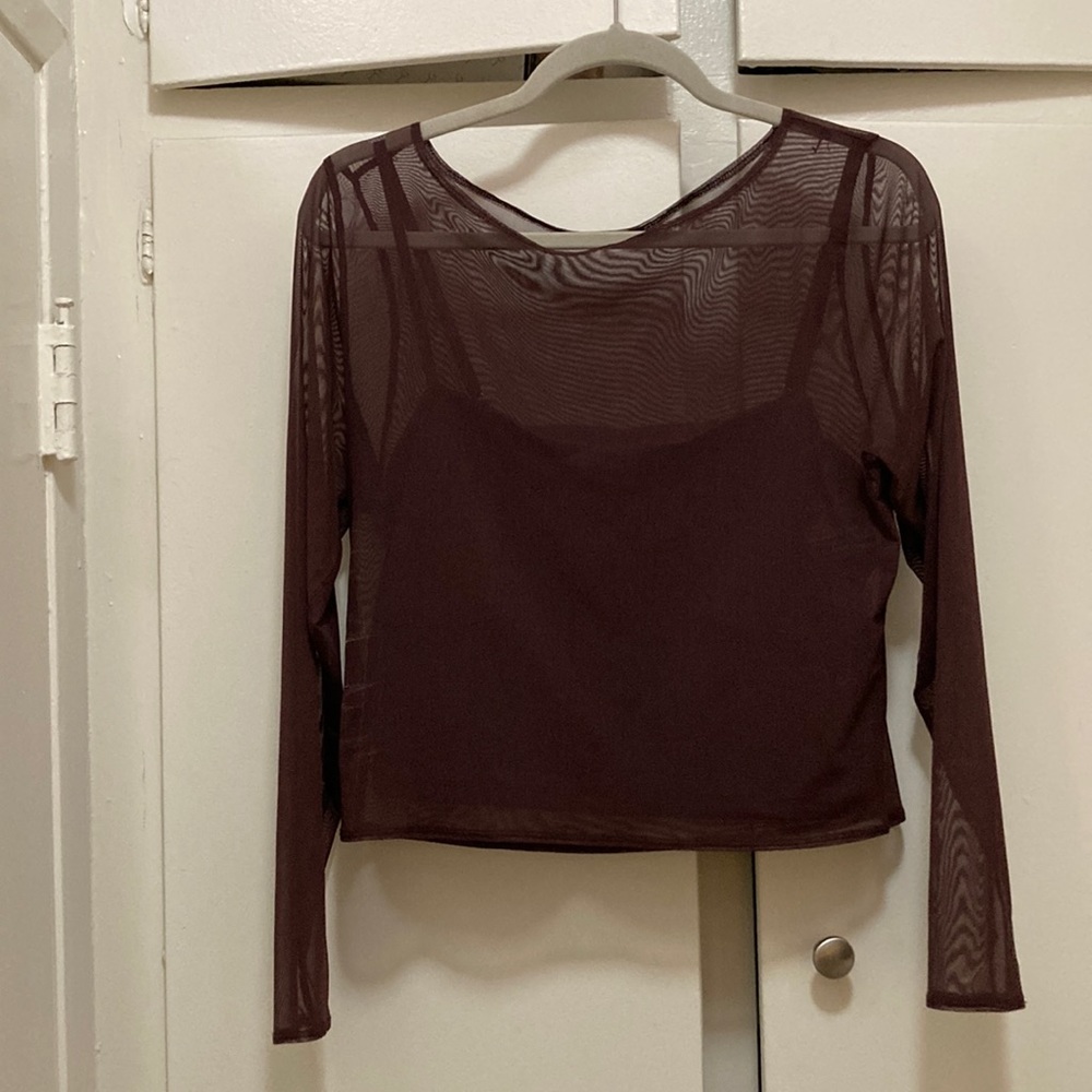 Abercrombie Sheer long sleeve shirt with matching camisole
